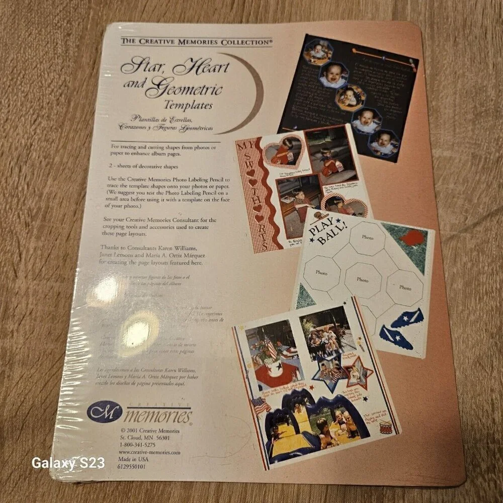2001 Creative Memories Star, Heart and Geometric Stencil Templates